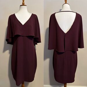 Badgley Mischka Capelet Popover Sheath Dress